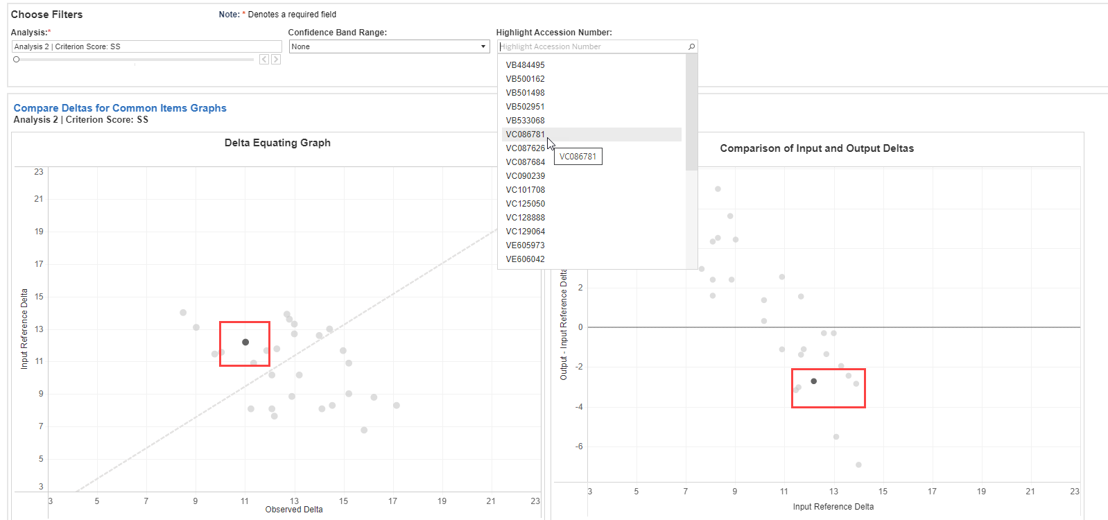 Highlight Accession Number filter view